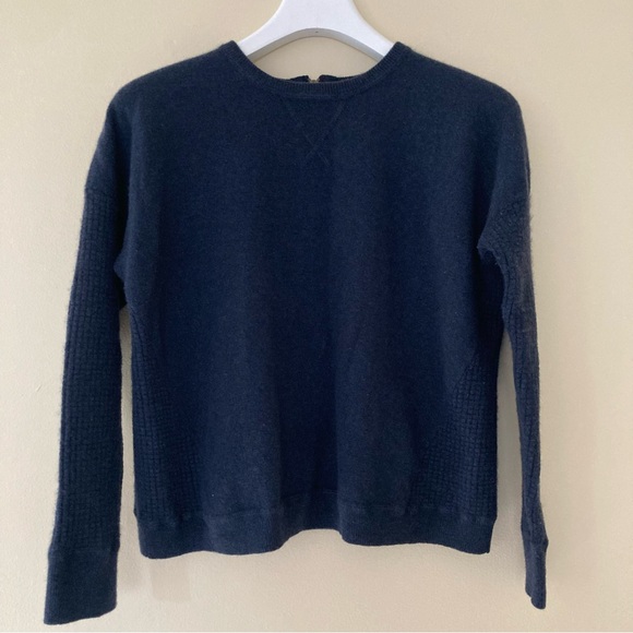 Autumn Cashmere / Dark Blue Crew Neck Sweater - Picture 1 of 11